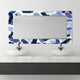 "Cerulean" Beveled Mirror on Printed Abstarct Tempered Art Glass, 54x28"