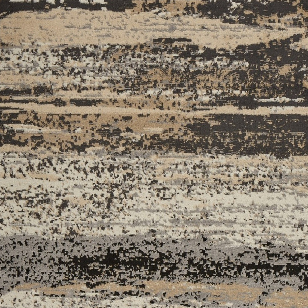 Beige Black And Gray Abstract Area Rug