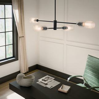 Velestino 47.50" 4-Light Linear Chandelier, Black