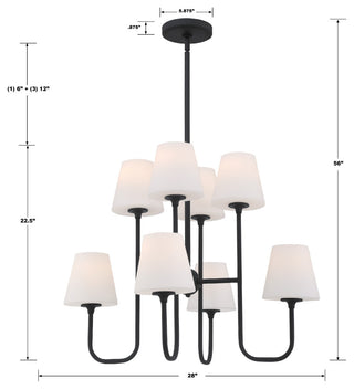 Keenan 8-Light Black Forged Chandelier