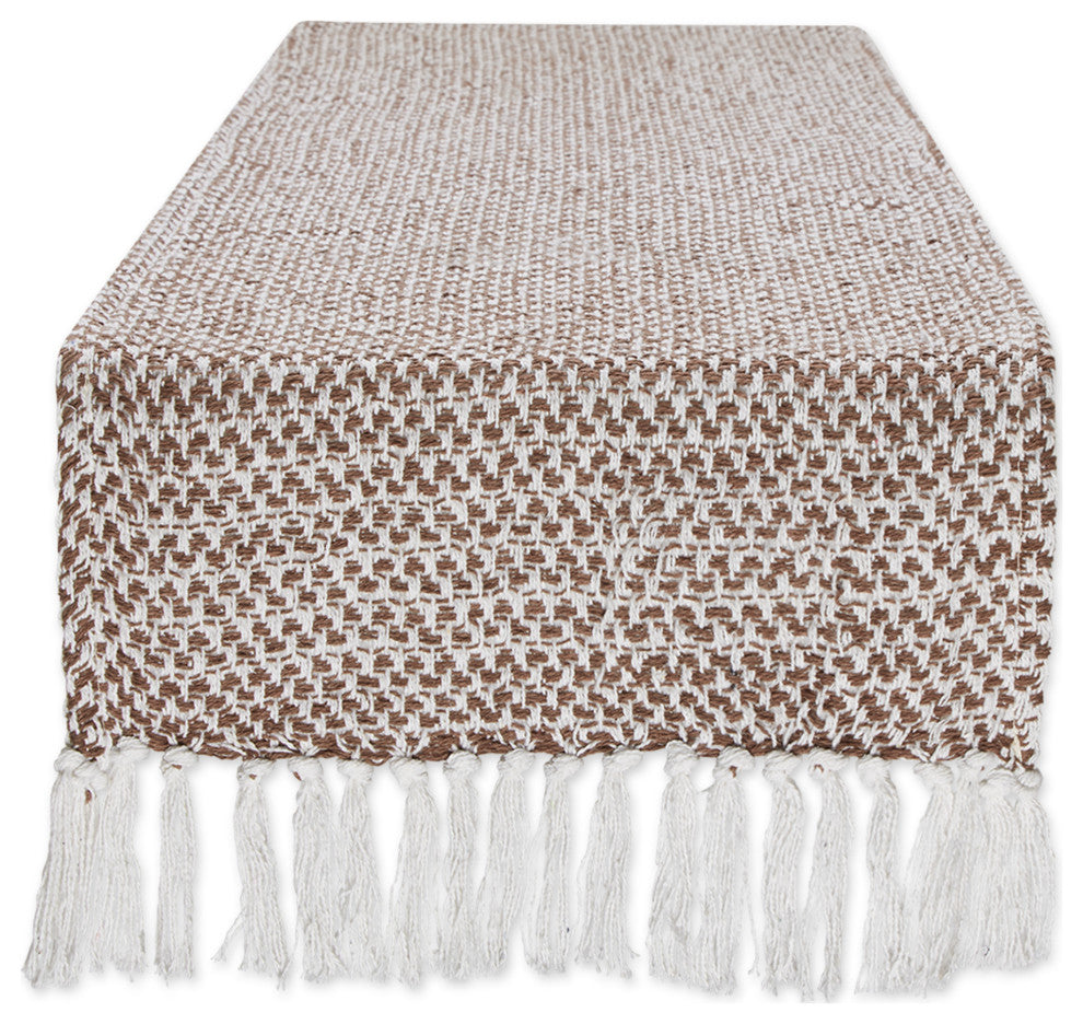 Bark Brown Woven Table Runner 15x108