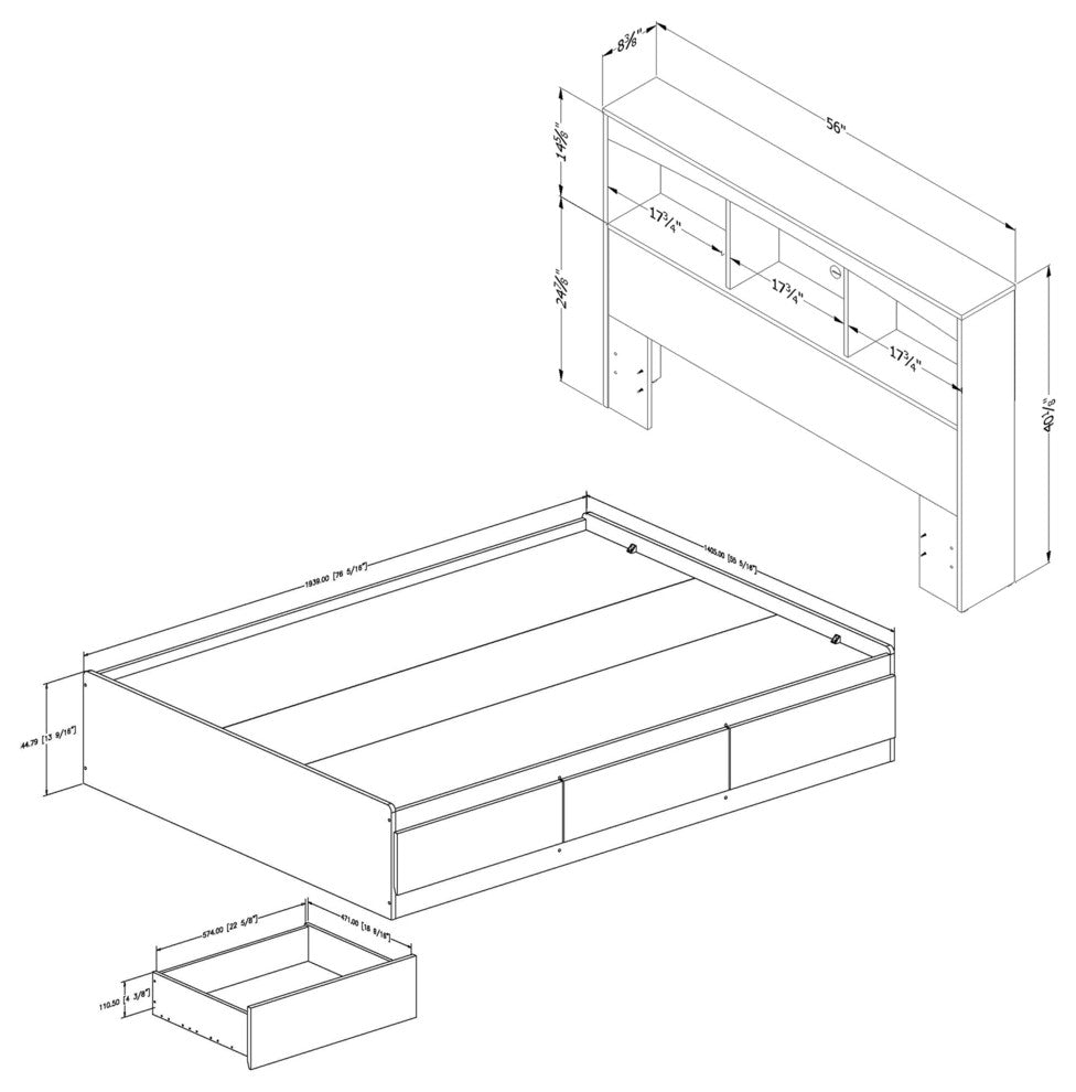 South Shore Step One Full Size Mates Bed