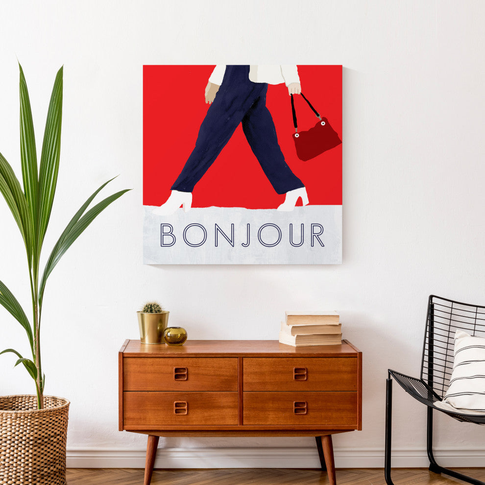 Bonjour 24x24 Canvas Wall Art