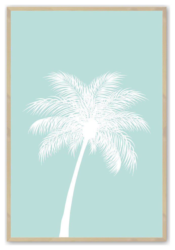 Raw Maple 16" x 20" Palm Tree Framed Print