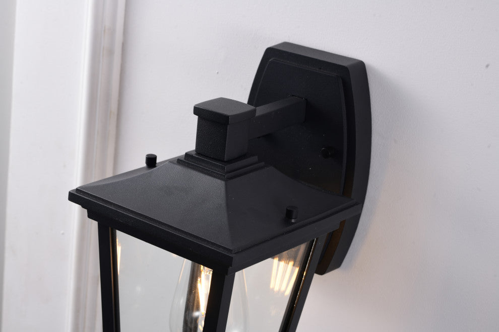 Bethel International TD27W7MBLK 1-Light Outdoor Wall Sconce, Matte Black