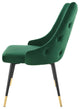 Side Dining Chair, Set of 2, Velvet, Green, Cafe Bistro Restaurant Hospitality