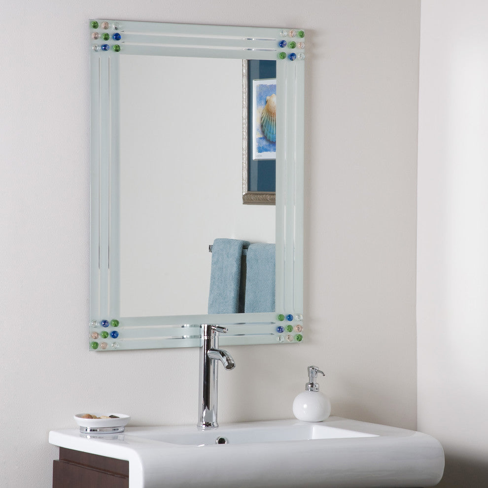 Bejeweled Frameless Bathroom Mirror