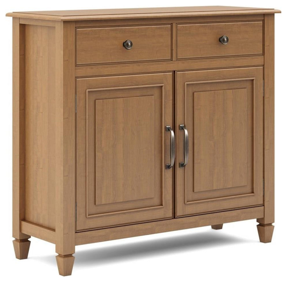 Connaught Solid Wood Entryway Storage Cabinet In Light Golden Brown
