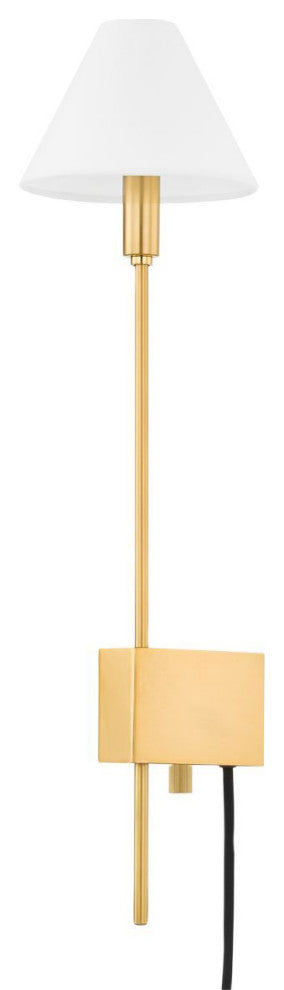 Teaneck 24" High Aged Brass Plug-In Wall Sconce