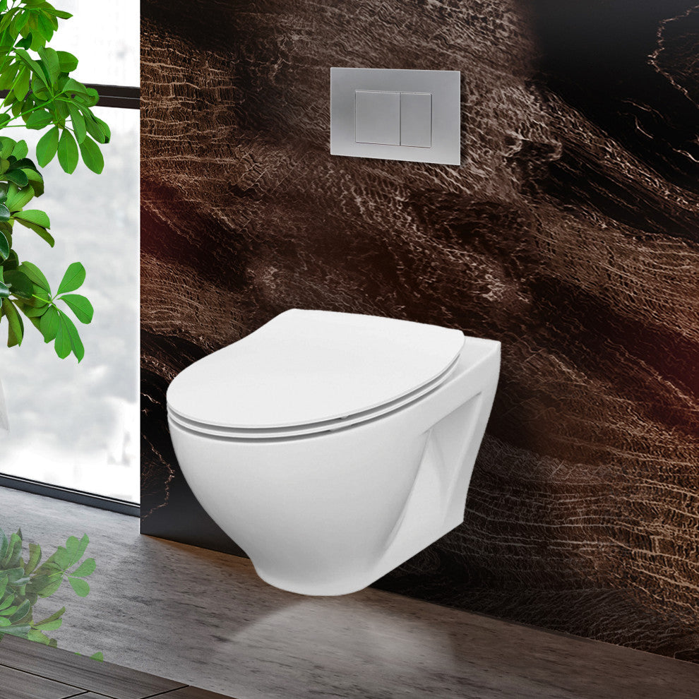 In-Wall Toilet Set, Chrome Square Actuators, 2"x6" Carrier & Tank