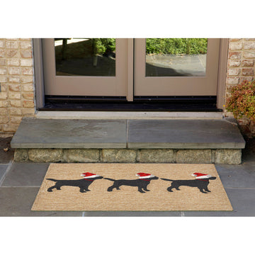 Frontporch 3 Dogs Christmas Indoor/Outdoor Rug Neutral 2''x3''