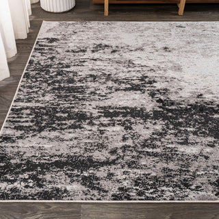 Storm Modern Abstract Area Rug, Gray/Cream, 5 X 8
