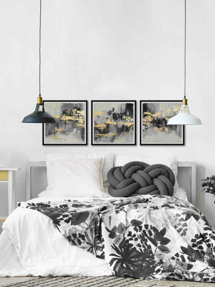 Golden Dusk Triptych, 54"x18"