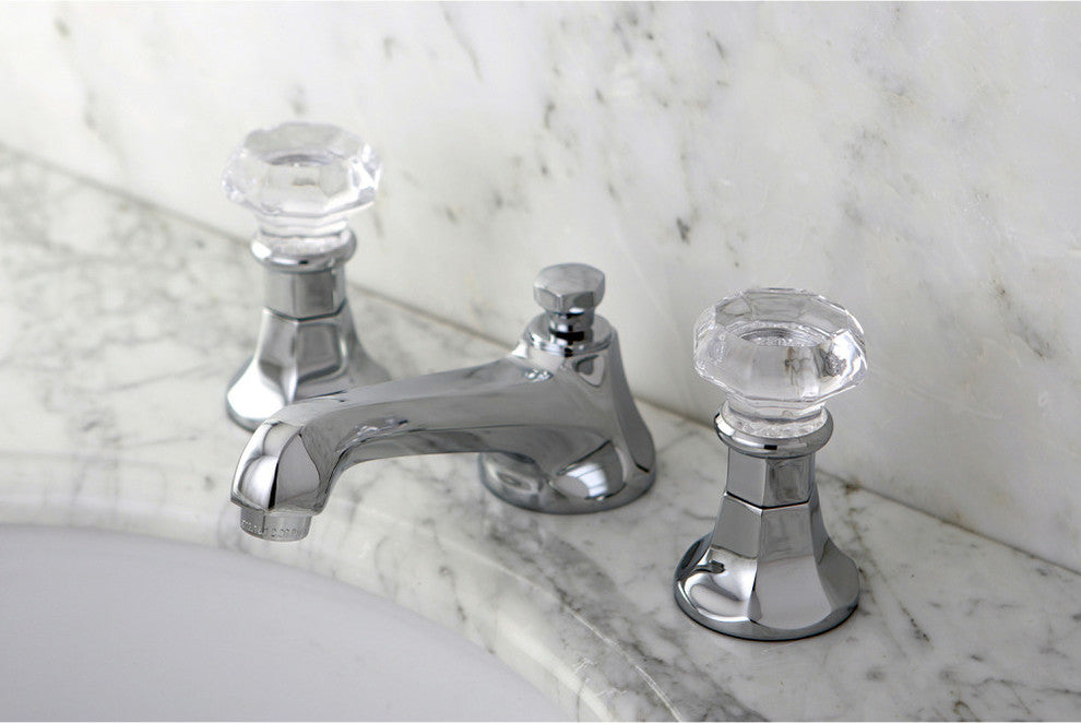 Kingston Brass Widespread Bathroom Faucet With Brass Pop-Up, Polished Chrome