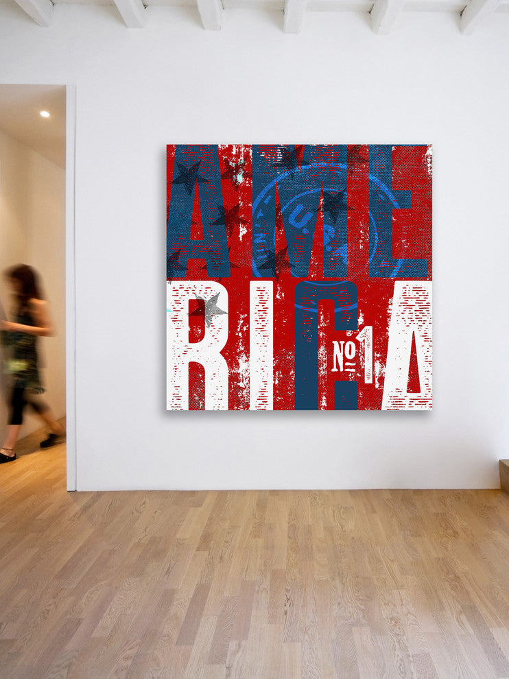 Marmont Hill, "America No.1" by Rick Martin Painting on Wrapped Canvas, 40x40