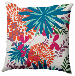 Jumble Floral Decorative Throw Pillow, Teal, 20"x20"