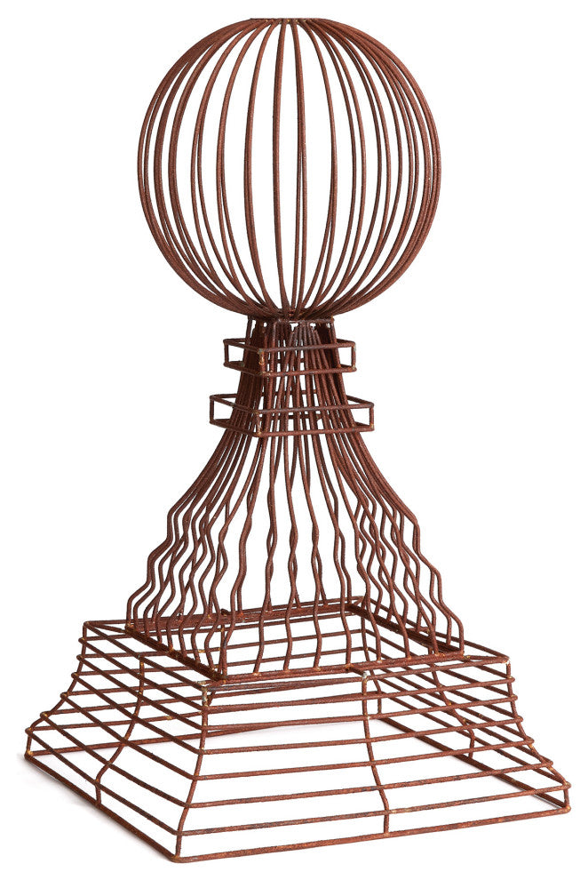 Weathered Metal Wire Orb Garden Structure