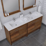 Sortino 72 inch Double Bathroom Vanity With Sink, Rosewood