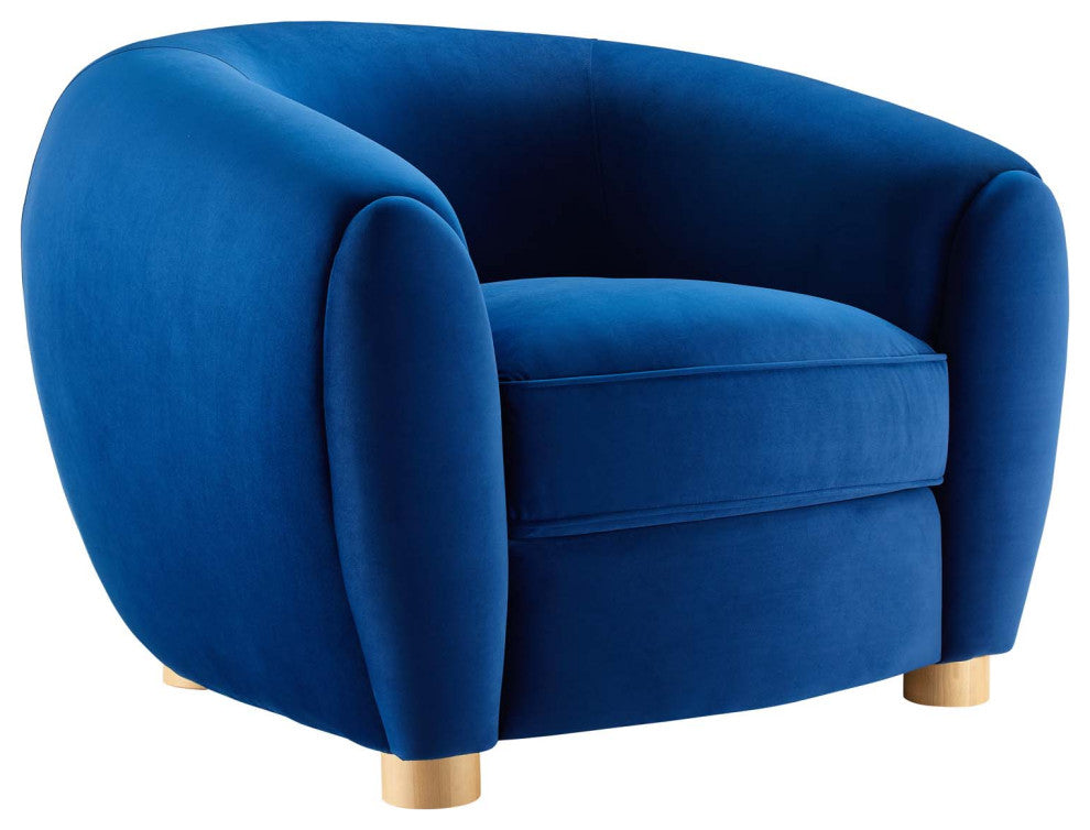 Abundant Performance Velvet Armchair Navy