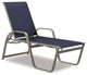 Aruba II 4-Position High Bed Chaise, Textured Warm Gray, Navy