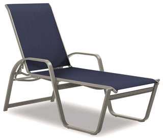 Aruba II 4-Position High Bed Chaise, Textured Warm Gray, Navy