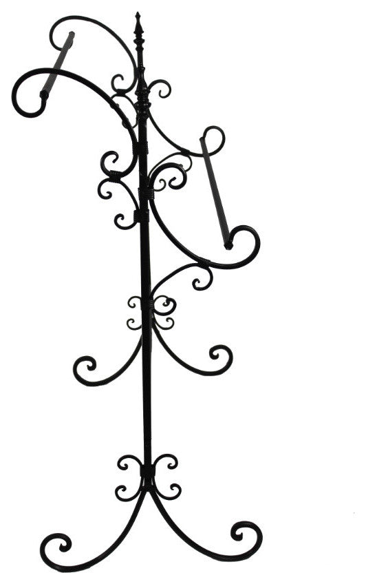 Benzara Spacious Metal Blanket Rack With Three Bars, Black