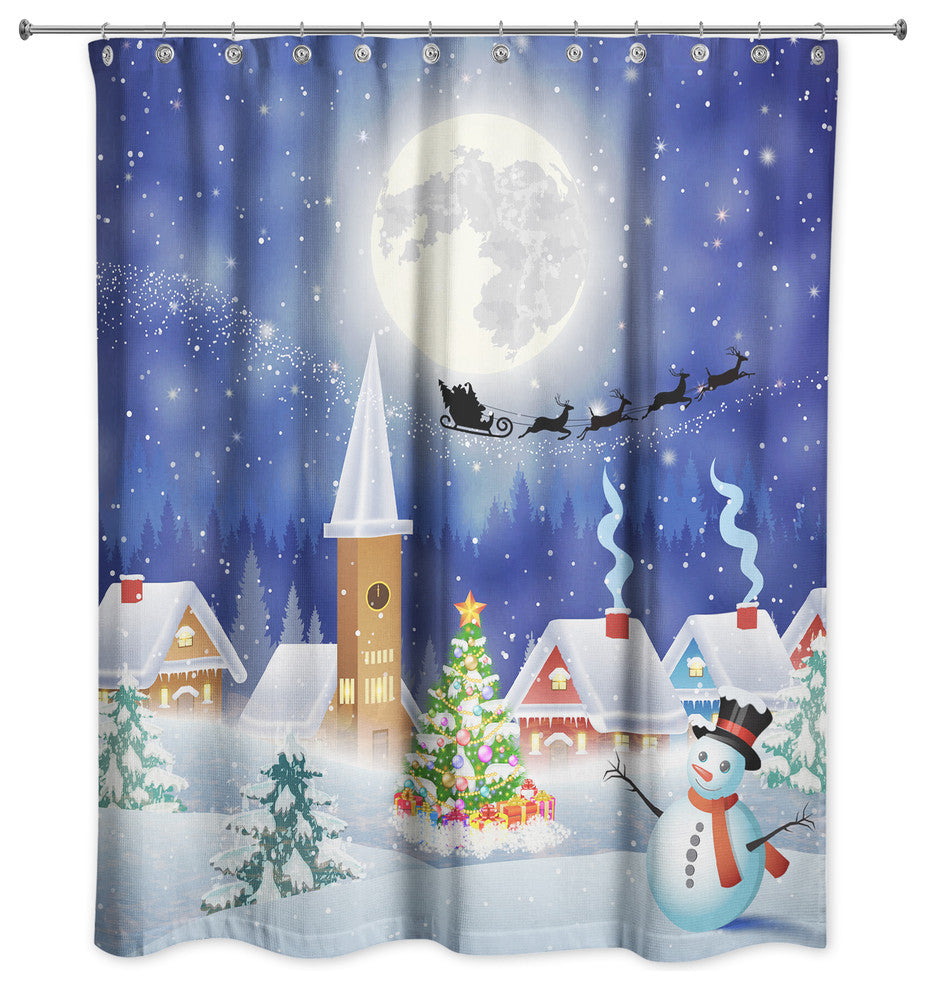 Snowy Winter Scene 71x74 Shower Curtain