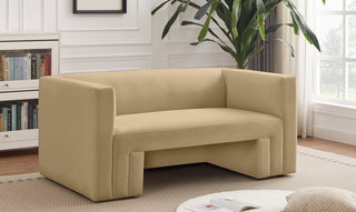 Henson Velvet Upholstered Loveseat, Camel