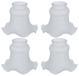 23097-4 Replacement Floral Shaped Frosted Glass Shade, 4 Pack
