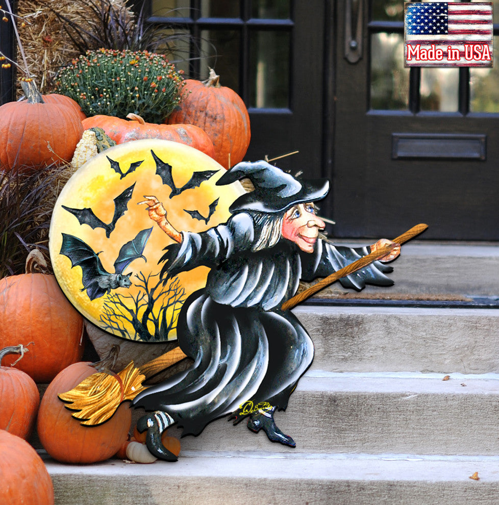 Halloween Witch Wooden Door Hanger