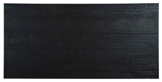 Black Wishbone 87" Wide Oak Dining Table, Black