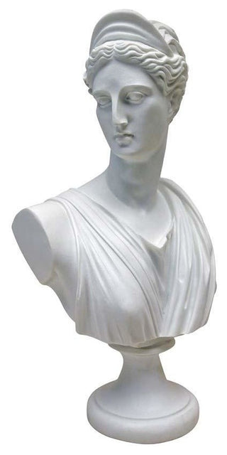 Diana Greek Bonded Marble Resin Sculptural Bust