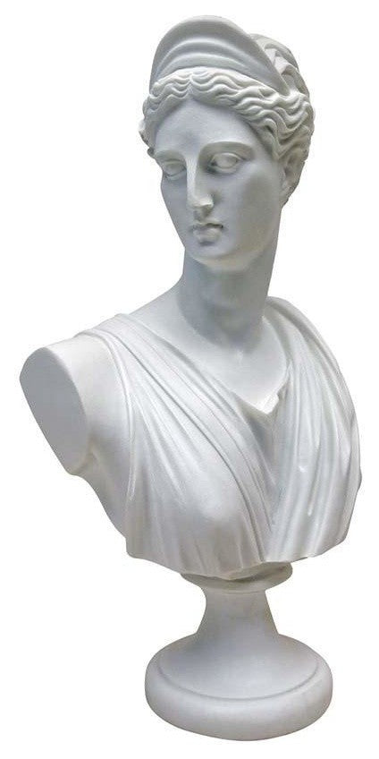 Diana Greek Bonded Marble Resin Sculptural Bust