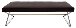 Calais Leather Bench by Nuevo Living, Brown