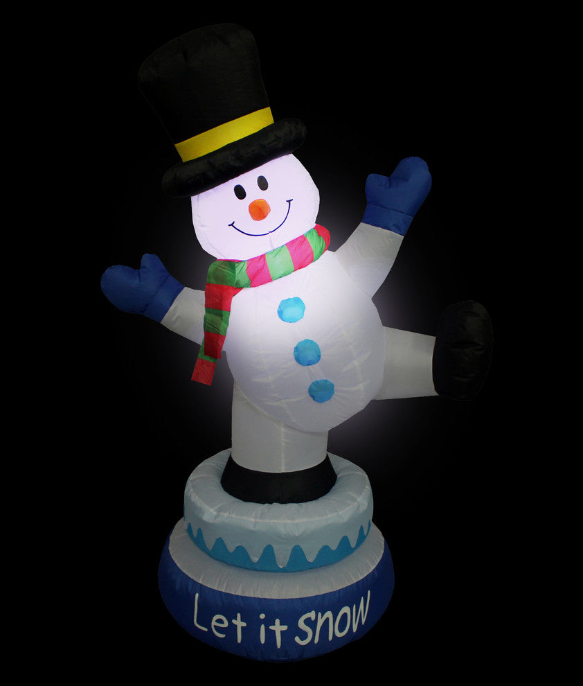 Tall Animated Christmas Inflatable Snowman, 5'