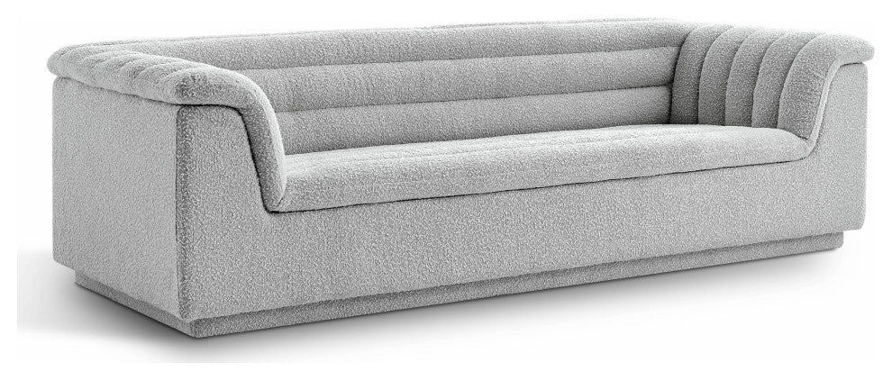 Cascade Upholstered Set, Grey, Boucle Fabric, Sofa