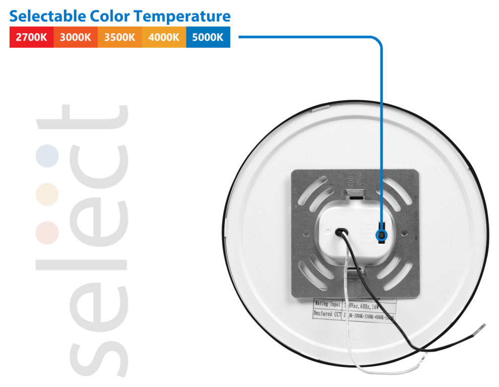 DSE 8" Black Round Selectable LED Surface Mount Downlight