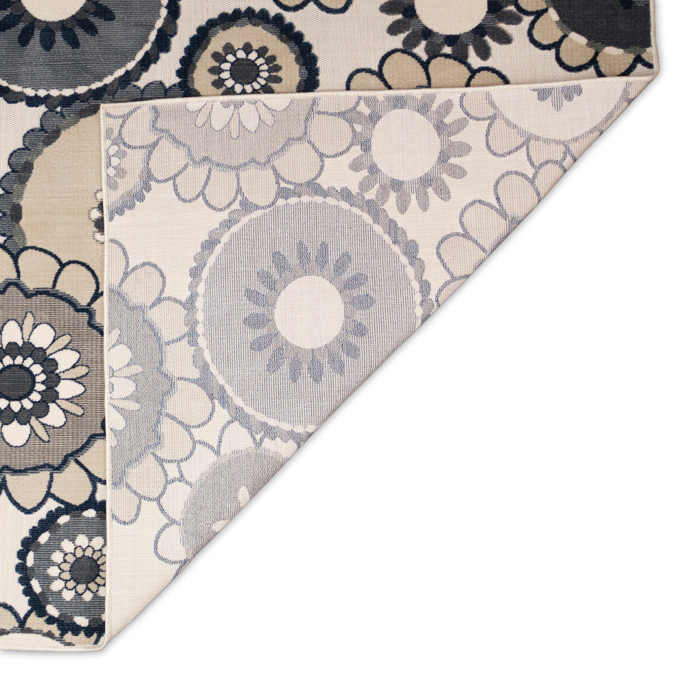 Canyon Disco Indoor/Outdoor Rug Ivory 7'8" Round