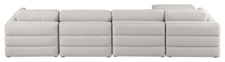 Beckham Linen Textured Fabric 5-Piece Modular L-Shaped Sectional, Beige