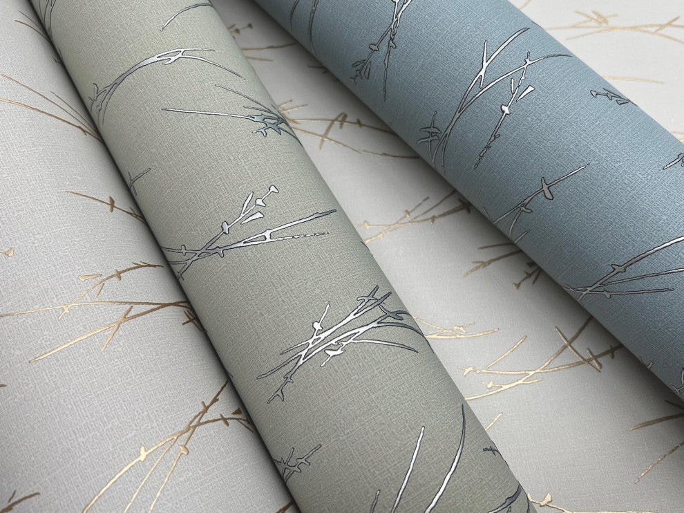 Eucalyptus & Silver Sprigs Wallpaper