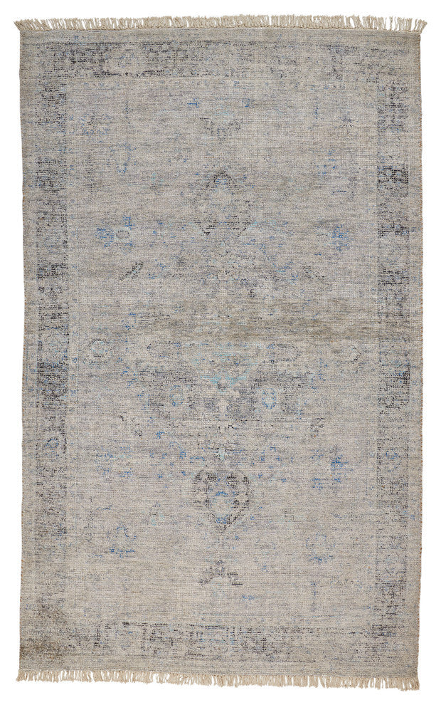 Weave & Wander Ramey Space Dyed Wool Rug, Gray/Blue, 10'x14'