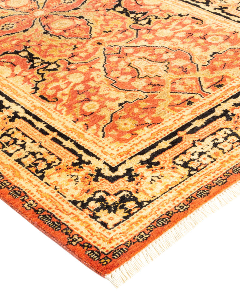Wundwin One-of-a-Kind Hand-Knotted Runner Orange, 2'8"x12'1"