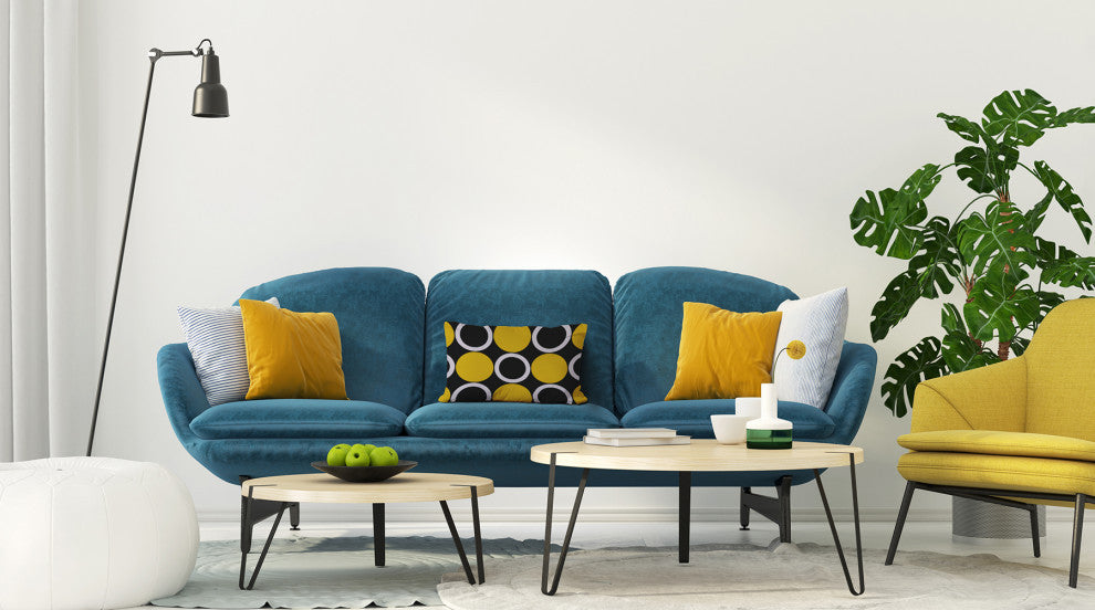 Mod Circles Accent Pillow, Mustard, 14"x20"