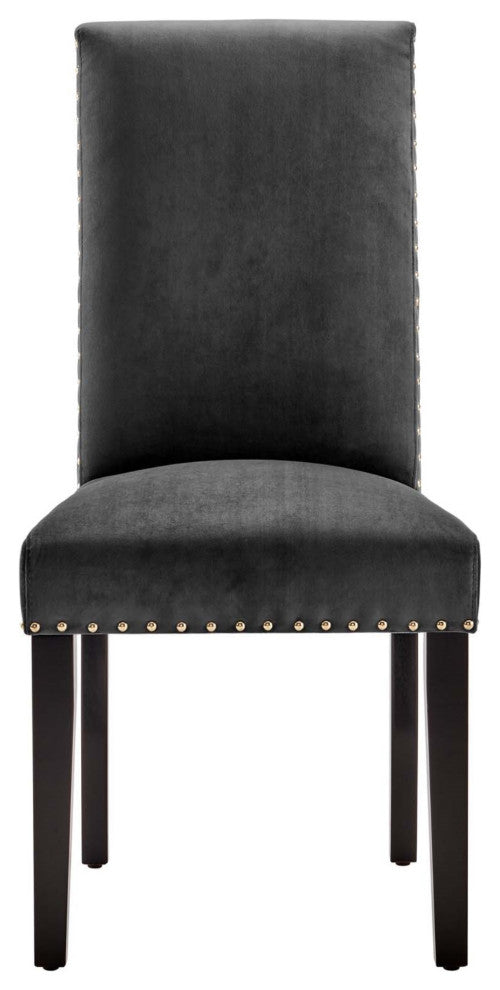 Parcel Performance Velvet Dining Side Chairs, Set of 2 Charcoal