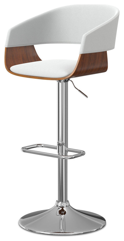 Lowell Adjustable Swivel Bar Stool, White