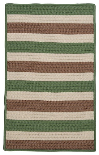 Stripe It TR69 Moss-stone Indoor/Outdoor Area Rug, Rectangular 10'x13'