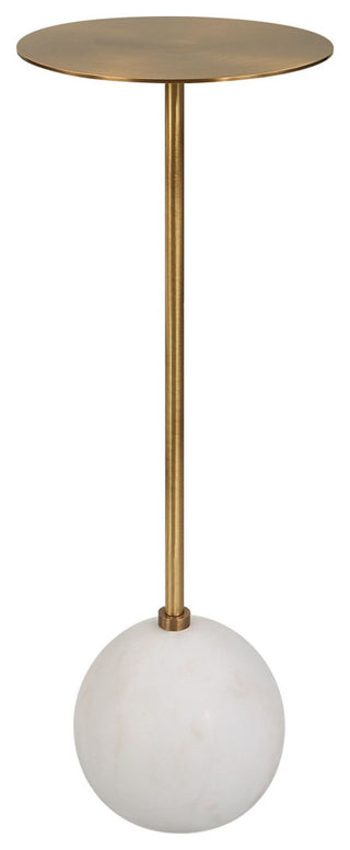 Uttermost 25216 Gimlet 9" Diameter Brass Top - White