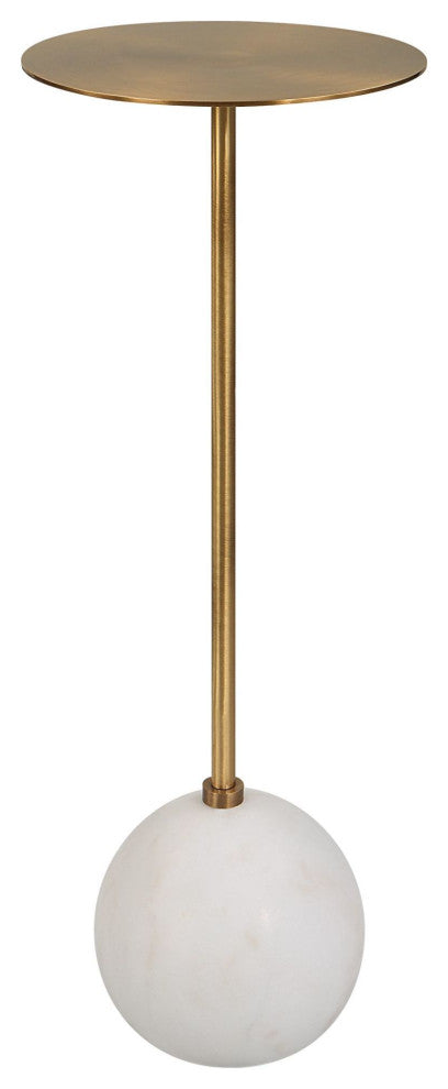 Uttermost 25216 Gimlet 9" Diameter Brass Top - White