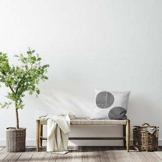 Circles Polyester Indoor Pillow, Raven Black, 20"x20"