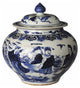 Blue and White Porcelain Ginger Jar 8 Immortals Motif 16" With Lid